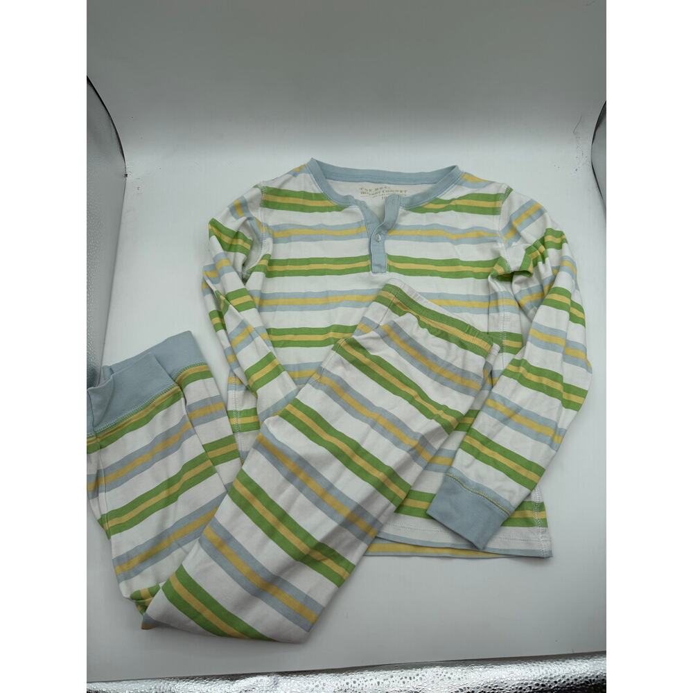 The Beaufort Bonnet Company Knox Night Night striped pajamas set size 10